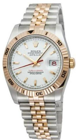 Rolex Архив Rolex Turn-O-Graph 36mm Steel and Everose Gold 116261 White