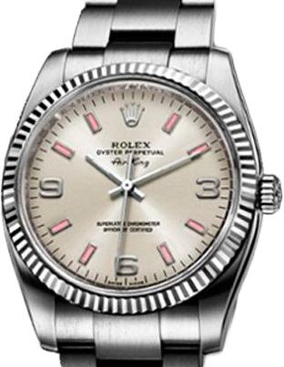 Rolex Архив Rolex Air-King 34mm Steel and White Gold 114234 Silver