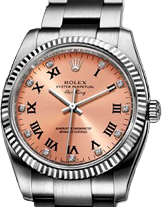 Rolex Архив Rolex Air-King 34mm Steel and White Gold 114234 Pink D