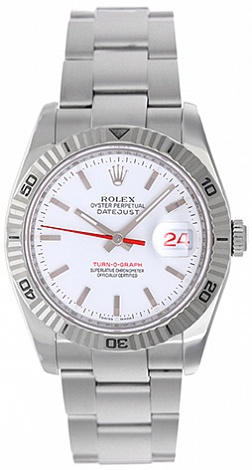 Rolex Архив Rolex Turn-O-Graph 36mm Steel and White Gold 116264 White